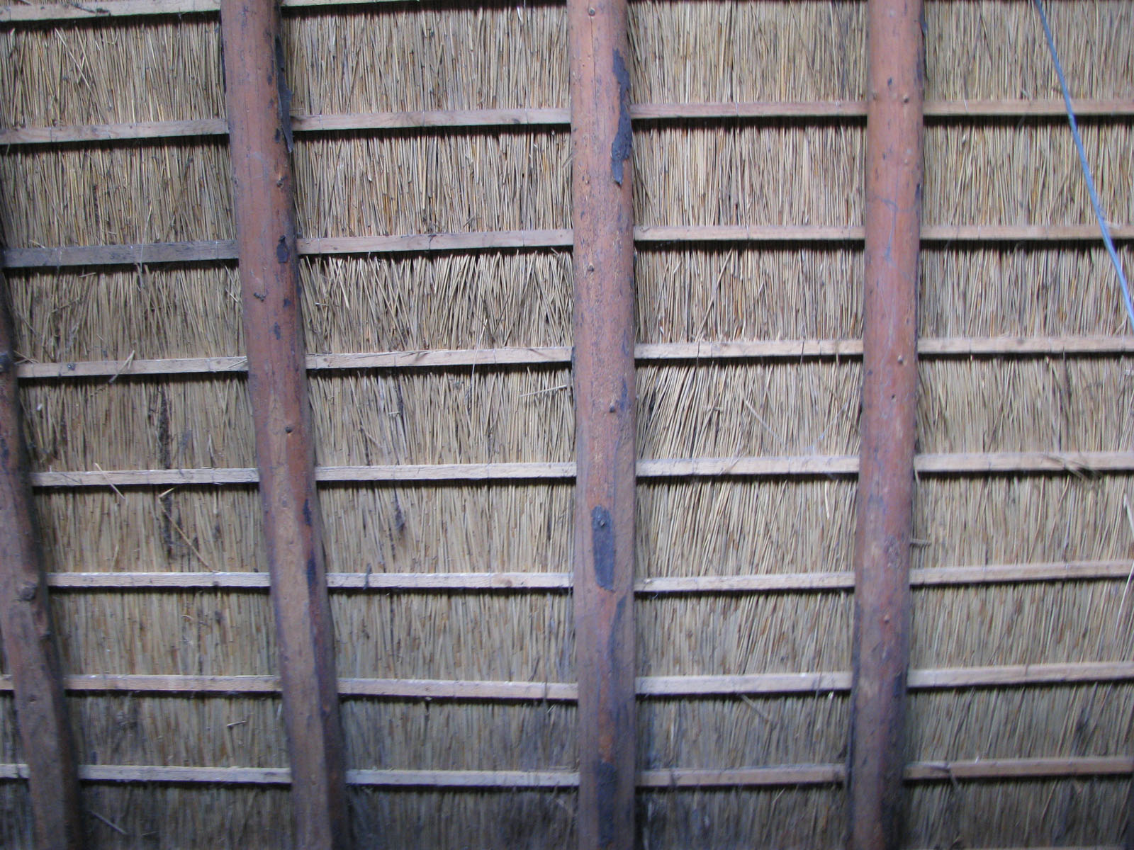 Traditioneel rieten dak onderzijde
